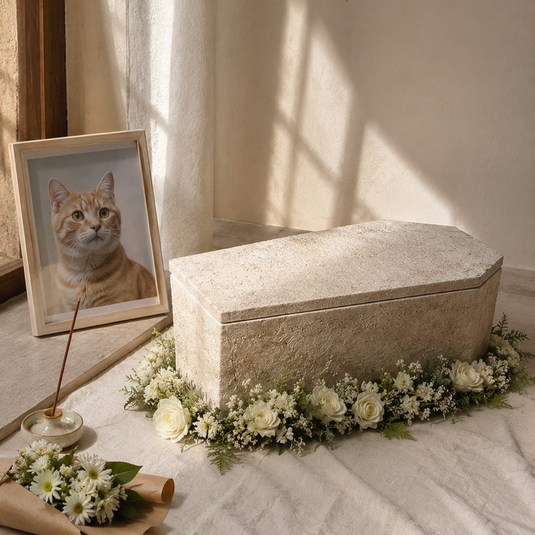 โลงศพสัตว์เลี้ยงจากไมซีเลียม (Mycelium Pet Coffin)